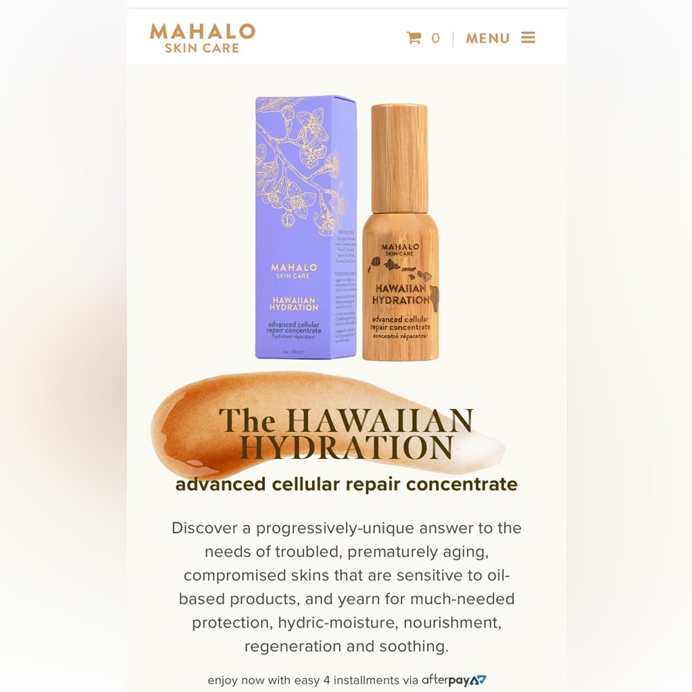 Mahalo Skincare Hydration Serum (full bottle)